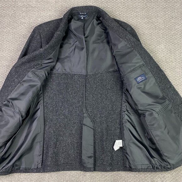 LL Bean Signature Script Tweed Blazer Jacket Sport Coat Men's 46 R Gray Donegal - Picture 5 of 15